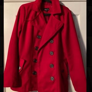 red trench coat